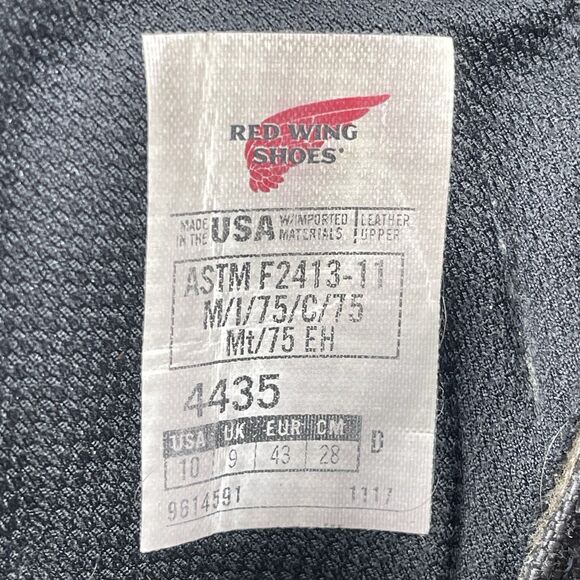 Red Wing Steel Toe Leather Work Boots Men's 10 D Waterproof 4435 - Picture 9 of 9